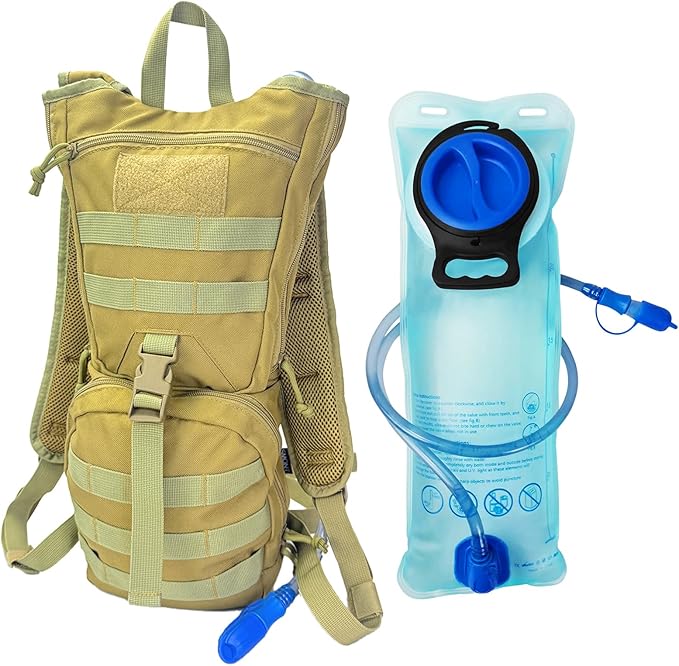 SMONT Tactical Molle Water Hydration Running Backpack - Lightweight with 2.5L Water Bladder for Men Hiking