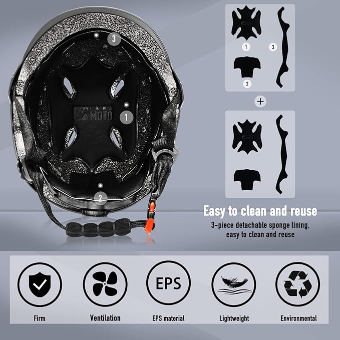 Skateboard Helmet for Adults - Adjustable Certified Safety Adults Helmet for Skateboarding Bike Bicycle Scooter Cycling Skate Skating Multisport Helmets for Women Men Boys Girls Kids Youth