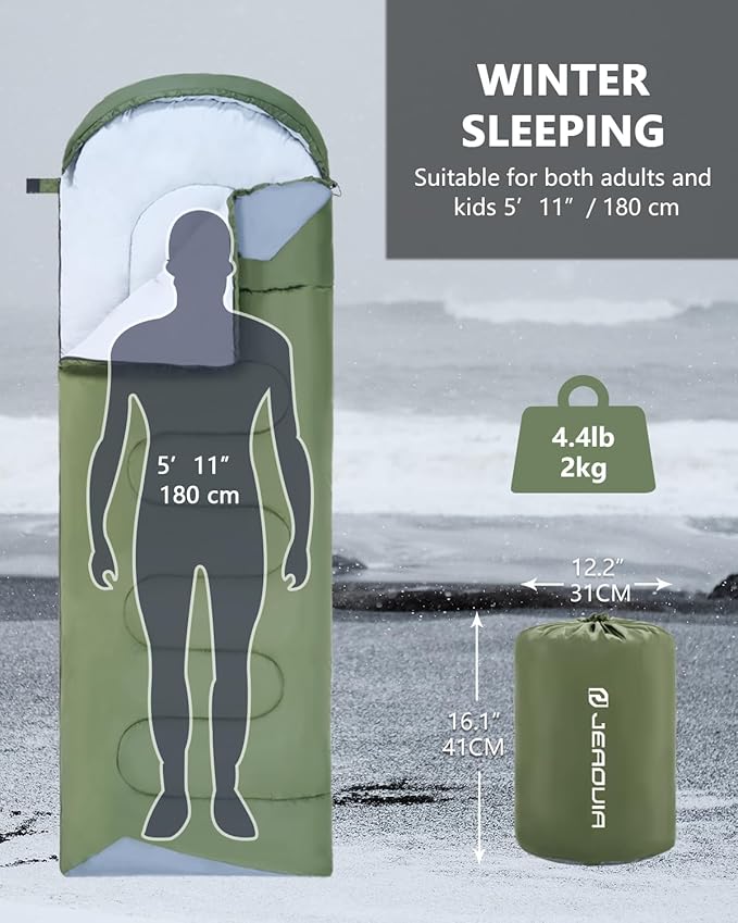 Sleeping Bags for Adults Backpacking Lightweight Waterproof- Cold Weather Sleeping Bag for Girls Boys Mens for Warm Camping Hiking Outdoor Travel Hunting with Compression Bags