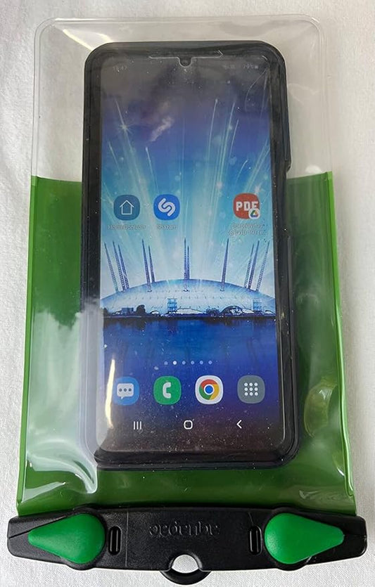 Aquapac Waterproof Phone Case, Medium, Grey, Lanyard, iPhone and Android, Made in The UK, Hiking, Mountain Biking, Running Accessory, Travel Essential, 5 Year Warranty. IPX8 Certified to 30 ft deep.