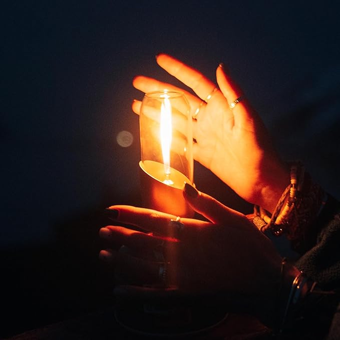 Fire-Maple Orange Camping Lantern Glass, Steel & Aluminum | Propane or Isobutane Fuel Canister Beautiful Lights | NO Mantles Needed | Propane Lanterns for Camping, Emergency Essential