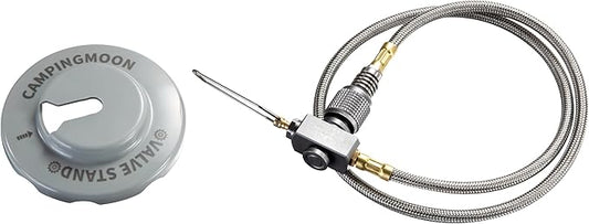 CAMPINGMOON 27.6-inch Multi-Function Gas Hose for EN417 Lindal Valve Screw-on Type Canister and Device Z21-70