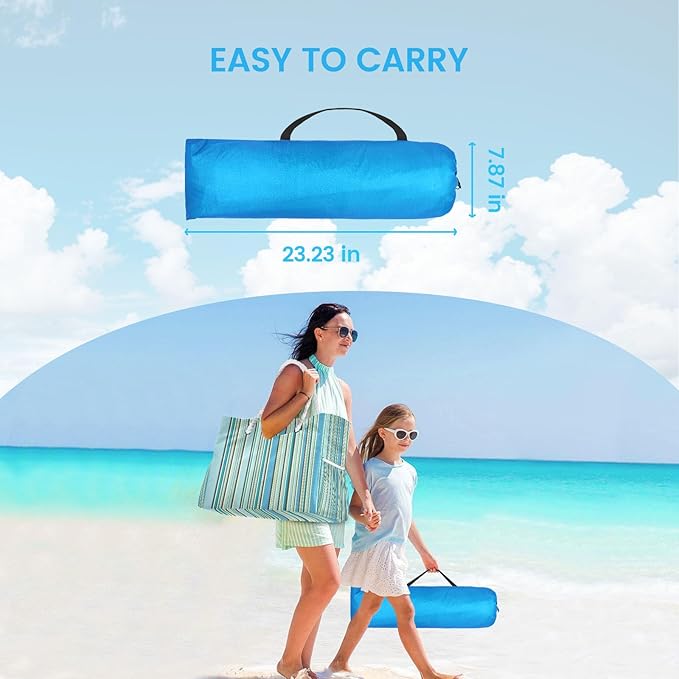 Beach Tent Sun Shelter for 3/4 Person, UPF 50+ UV Protection Beach Canopy, Lightweight & Easy Setup Beach Shade Canopy, Portable Beach Cabana