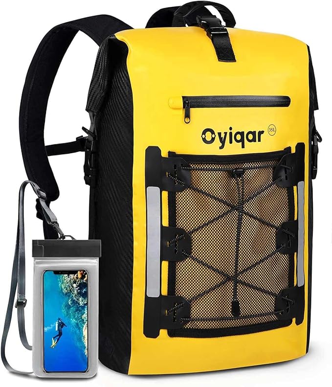 Waterproof Backpack Heavy Duty Dry Bag Roll Top Closure Waterproof Bag Waterproof Bag with IPX8 Waterproof Phone Case