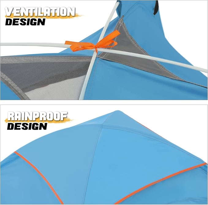 MoNiBloom 2 Person Dome Tent with Skylight, Ultralight Carry Family Tent Easy Set Up and Backpacking Tent with Lightweight Aluminum Alloy Frame for Adults Camping Hiking Outdoor Festivals, Blue