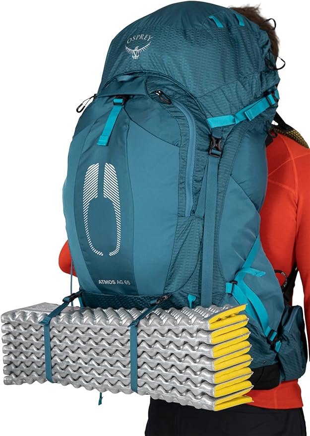 Osprey Atmos AG 65L Men's Backpacking Backpack, Venturi Blue, L/XL