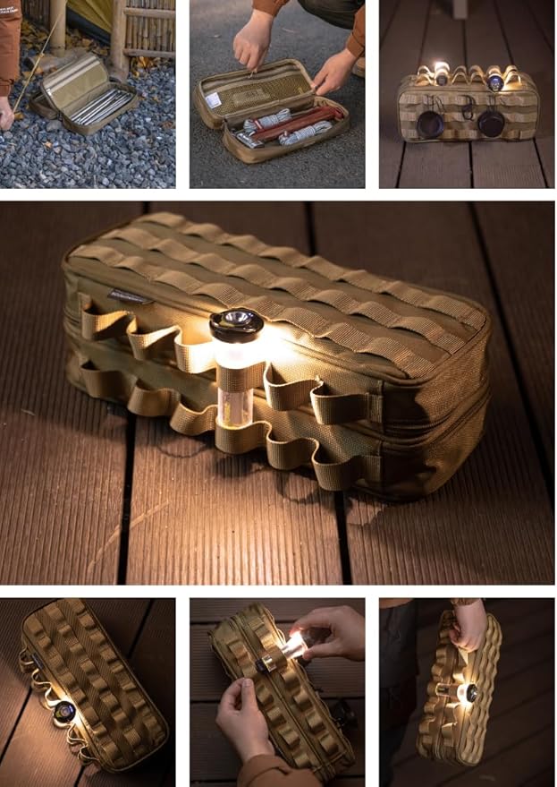 CAMPINGMOON Storage Box for Camping Outdoor Hammer Lantern Coyote BG-30