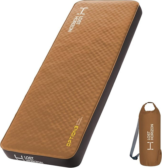 LOSTHORIZON Air & Foam Camping Mattress, Self-Inflating Sleeping Pad, 4.5" Thick, with Air Pump, Cot