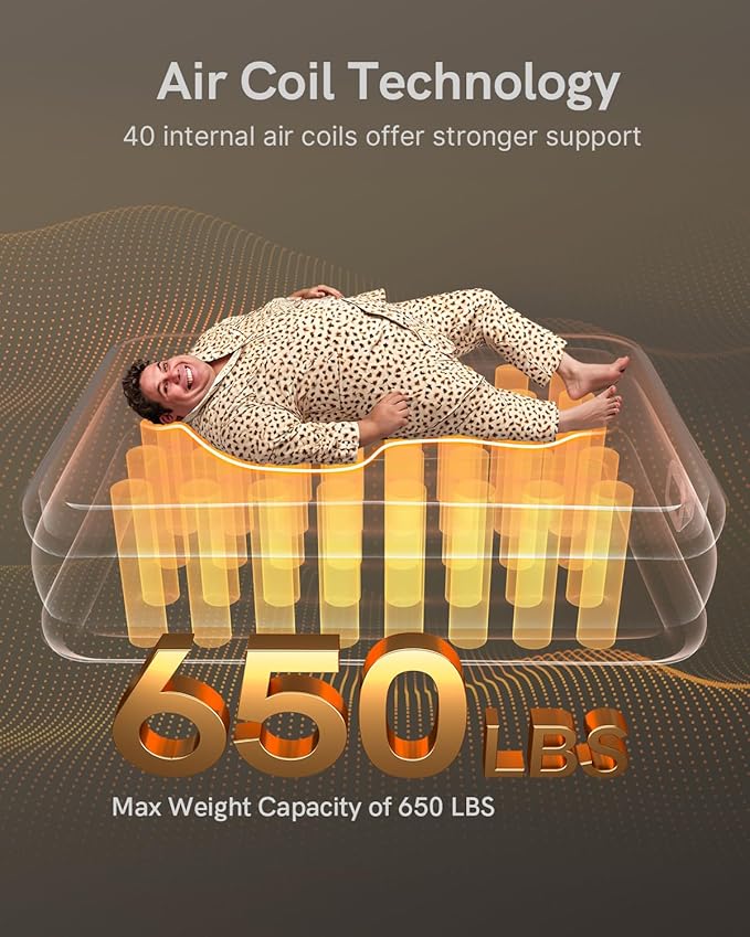 Air Mattress Queen with Built in Pump, Inflatable Blow up Mattress, Air Bed Queen Size for Camping, Home & Guest, 3 Mins Self-Inflation/Deflation, colchon inflable Queen