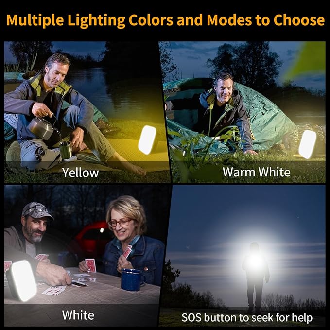 Camping Lights, Rechargeable LED Camping Lanterns, Magnetic Dimmable Lanterns for Power Outages, Camping Essentials Light for Tent, Outdoor, Hiking, Camp or Emergency