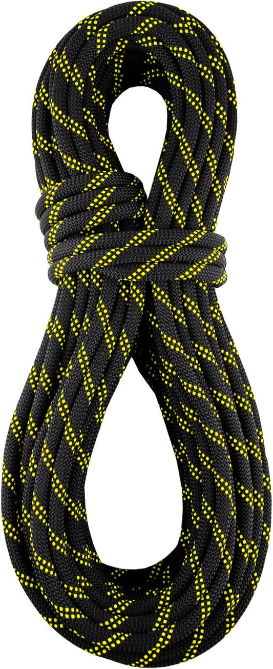 Static Climbing Rope 10.5mm UIAA Static Line Rappelling Rope Nylon Kern Mantle Rope for Escape Rope Rock Climbing, Mountain Tree Climbing, Hauling, Rescue