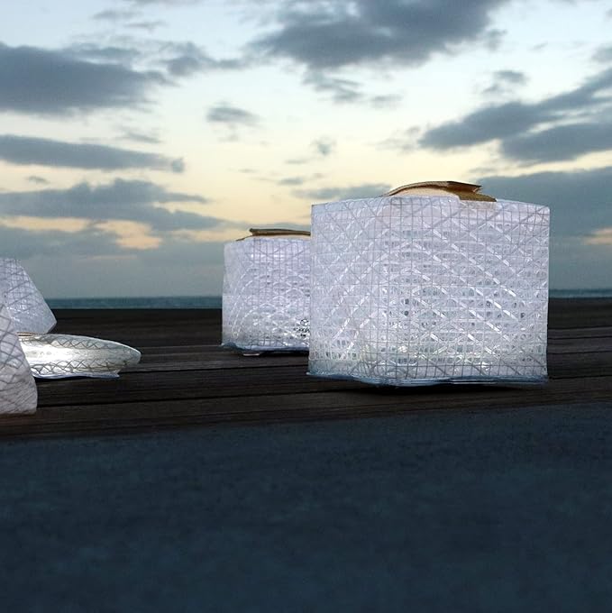 Outdoor Solar-Powered Light, Inflatable LED Lantern - Waterproof, Compact, Portable - SolarPuff PET Warm White