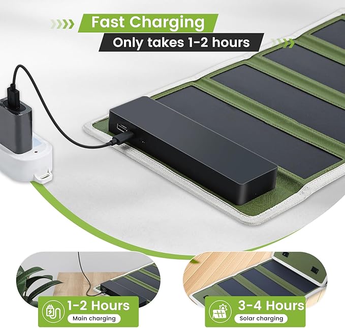 5200mAh Solar Camping Lantern & Power Bank - 10W Fast Solar Charger, IPX4 Waterproof LED Emergency Light with USB/Type-C, 10H Runtime for Camping, Hiking, Power Outages (White)