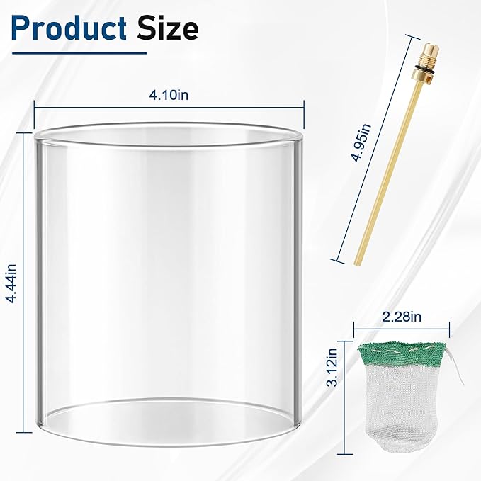 Camping Lantern Accessories for Coleman Lantern Replacement Part Glass Globe, Lantern Mantles, Check Valve and Air Stem Compatible with Standard Shape Coleman Fueled Propane Lanterns ﻿