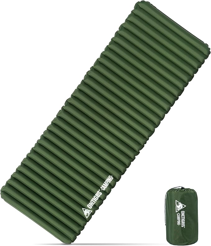OneTigris Camping Sleeping Pad, Jade Ultralight Camping Mattress 2.8 R-Value Inflatable Sleeping Pads Compact for Camping Backpacking Hiking Traveling Tent 28.3 Extra-Wide with Patch-up Kit