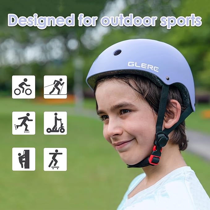 Glerc Warrior Kids Bike Helmet, Adjustable Toddler Helmet for Age 3-16 Years Boys Girls, Sport Helmet for Skateboard Scooter Skating Skiing Climbing & Lightweight, Multiple Colors