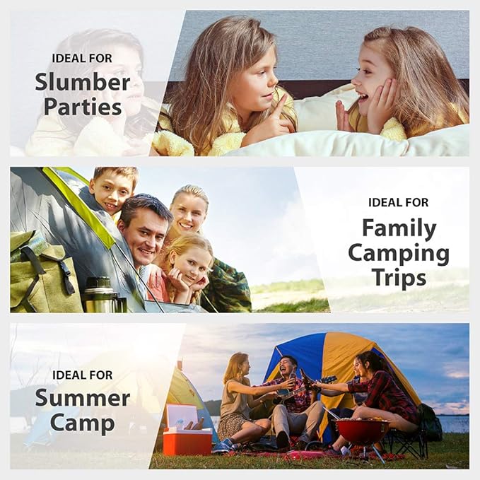 Sleeping Bag Indoor & Outdoor Use. Great for Kids, Boys, Girls, Teens & Adults. Ultralight and Compact Bags are Perfect for Hiking, Backpacking & Camping