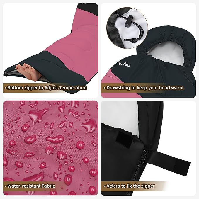 GEERTOP Backpacking Sleeping Bag for Camping, Lightweight Sleeping Bags for Adults Kids Summer Warm Cold Weather Hiking Travel