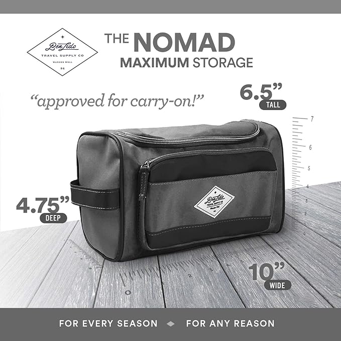 Convenience Kits International Men's Premium 15-Piece Kit wth Travel Size TSA Compliant Essentials, Featuring: Head & Shoulders Dandruff Shampoo Classic Clean and Palm Scalp Brush in Black Dopp Bag