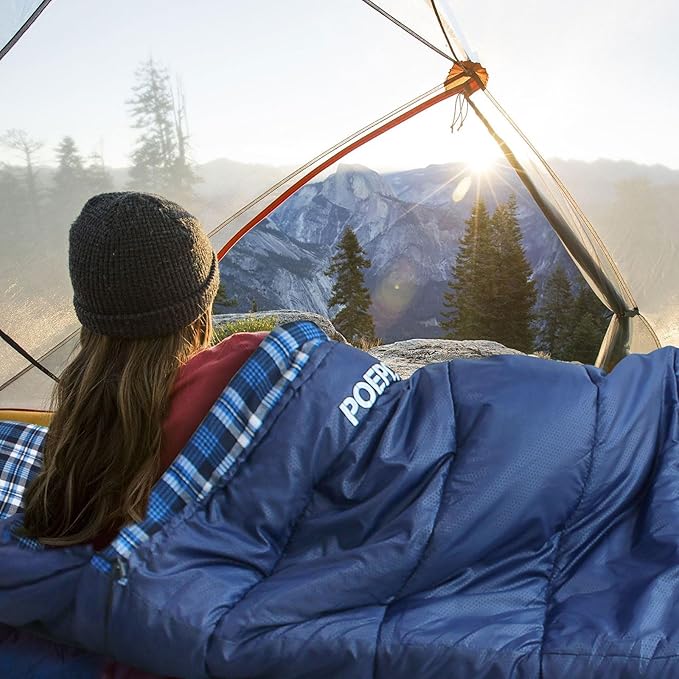 Flannel Sleeping Bag 0 Degree Cold Weather for Adults XXL Sleeping Bag 4 Season Big and Tall with Compression Sack