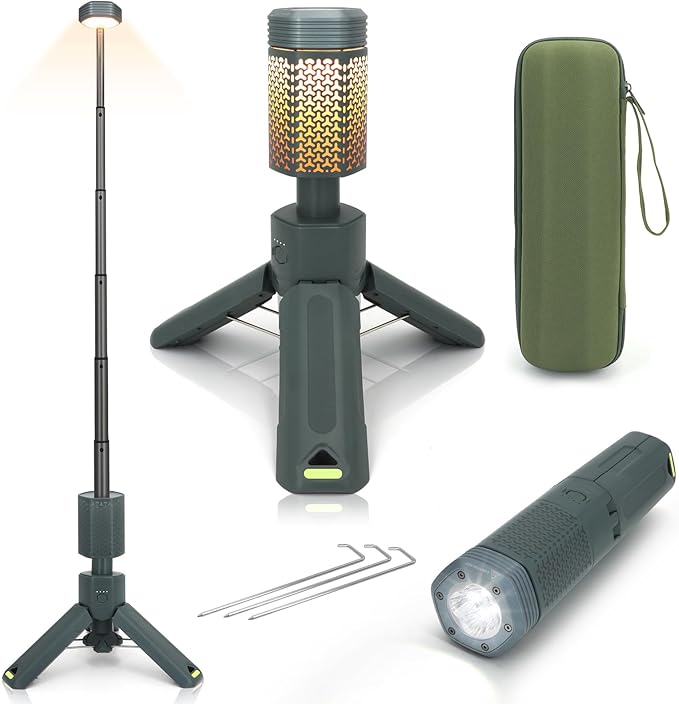 Camping Lights,Telescopic Camping Lantern with Storage Bag,7800mAh Rechargeable Outdoor Adventure Emergency Light,Waterproof LED Work Lights with Magnetic