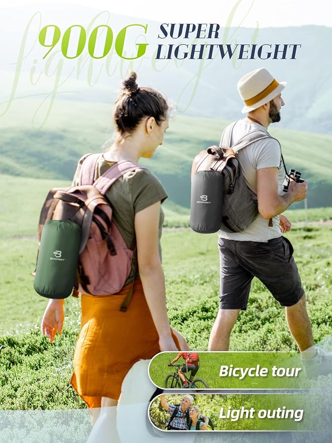 Bessport Lightweight Sleeping Bag, Ultralight Backpacking Sleeping Bag, 3 Season Waterproof for Adults Kids, Outdoor, Hiking, Camping