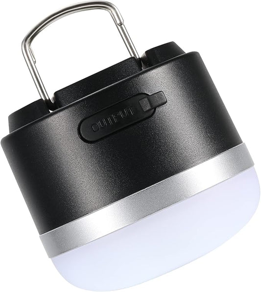 Camping Lantern, 600LM Camping Lights, 5 Light Modes Rechargeable Lantern Waterproof Mini Flashlight Emergency Lights for Home Power Failure, Camping Hanging, Car Camping (Black)