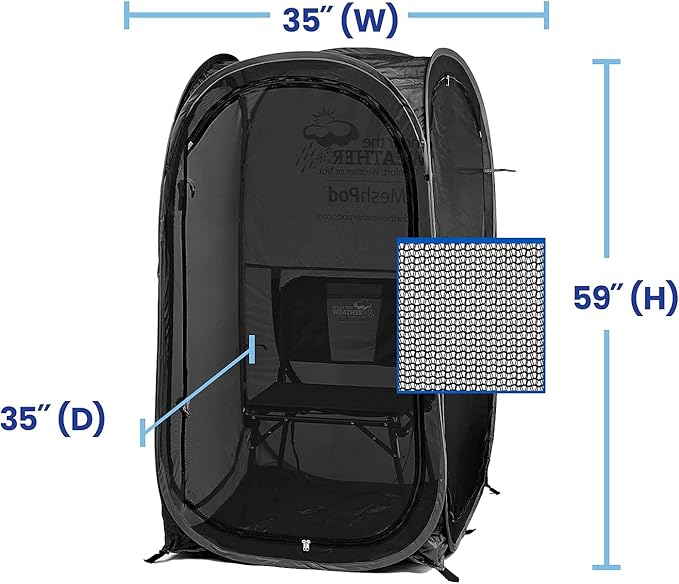 WeatherPod® The Original Shark Tank MyPod™ Mesh 1-2 Person Pop-Up Screen Pod - Keeps Out Bugs, Mosquitos, and Harmful UV Rays - UPF 50 for Maximum Protection from The Sun