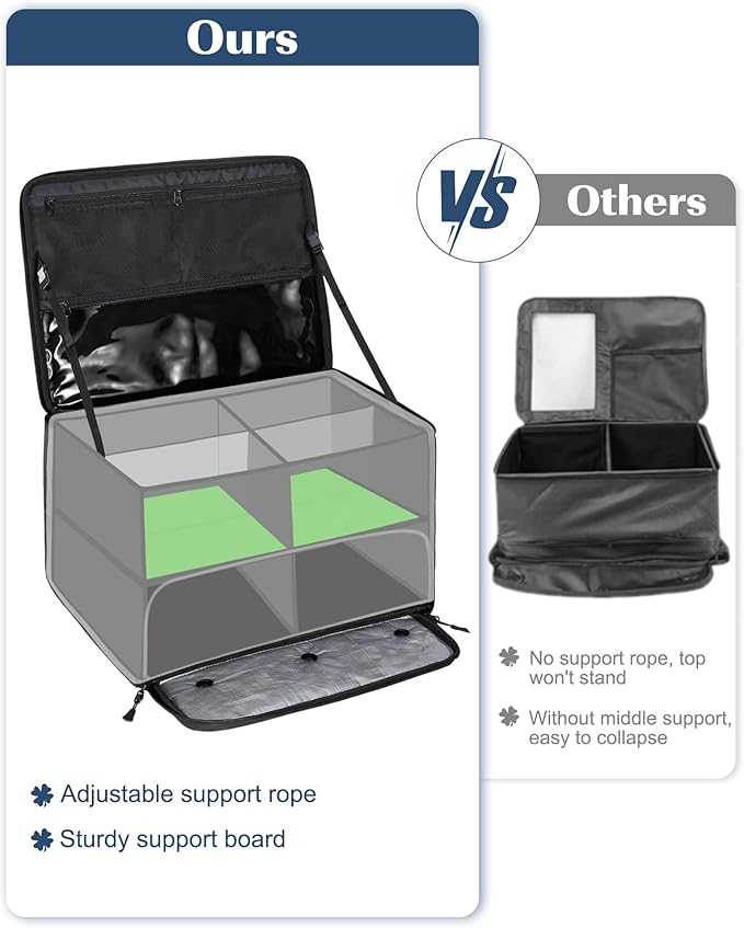 Golf Trunk Organizer, 2 Layer Waterproof Car Golf Locker with Separate Ventilated Compartment for 2 Pair Shoes, Golf Trunk Storage for Golf Accessories, Golf Gifts for Men