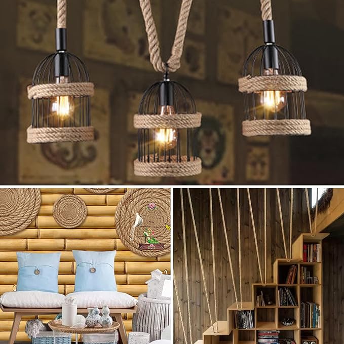 Twisted Manila Rope 3/4 in x 50 feet Natural Hemp Rope for Docks Railing Nautical Landscaping Crafts Tug of War Marine Tie-Downs Hammock Home Decorating DIY Projects