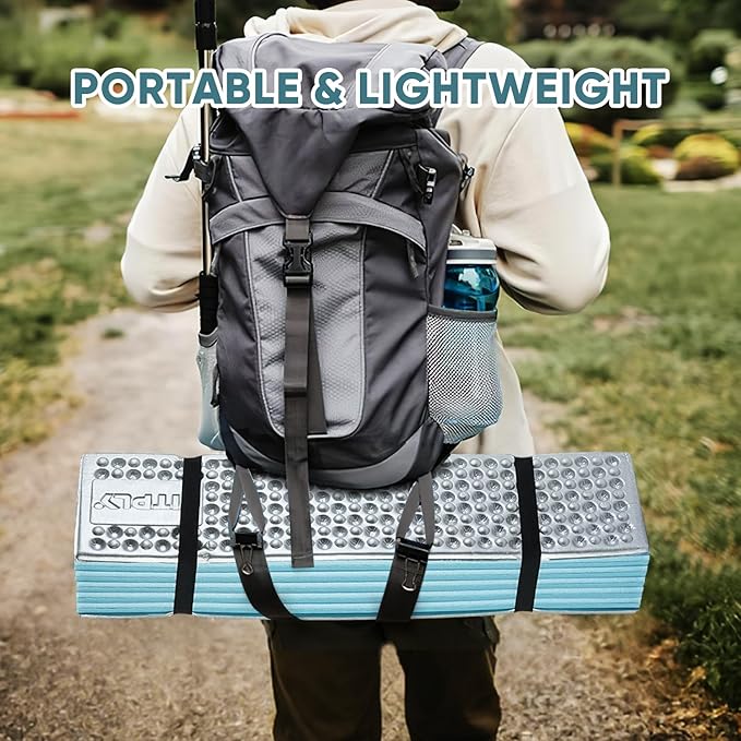 Ultralight Foam Sleeping Pad, Waterproof Closed Cell Foam Pad for Superior Insulation, Folding Sleeping Mat for Compact Storage, Foldable and Portable for Hiking and Camping