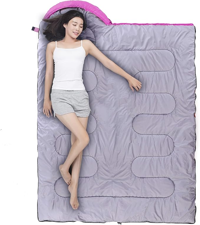 Camping Sleeping Bag 3 Seasons Lightweight &Waterproof with Compression Sack Camping Sleeping Bag Indoor & Outdoor for Adults & Kids