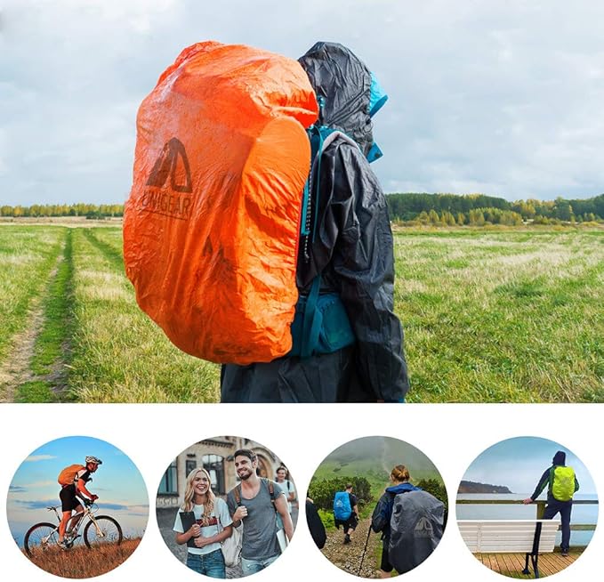 Unigear Backpack Rain Cover Waterproof Rating 5000mm, Ultraportable and Durable with 2 Anti-Slip Buckle Strap, Integrated Carry Pouch Design