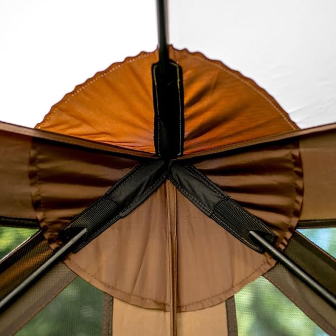 CLAM Quick Set Venture 9 x 9 Foot Portable Outdoor Camping Canopy Shelter, Brown Quick Set Screen Hub Tent Wind & Sun Panels, Brown (2 Pack)
