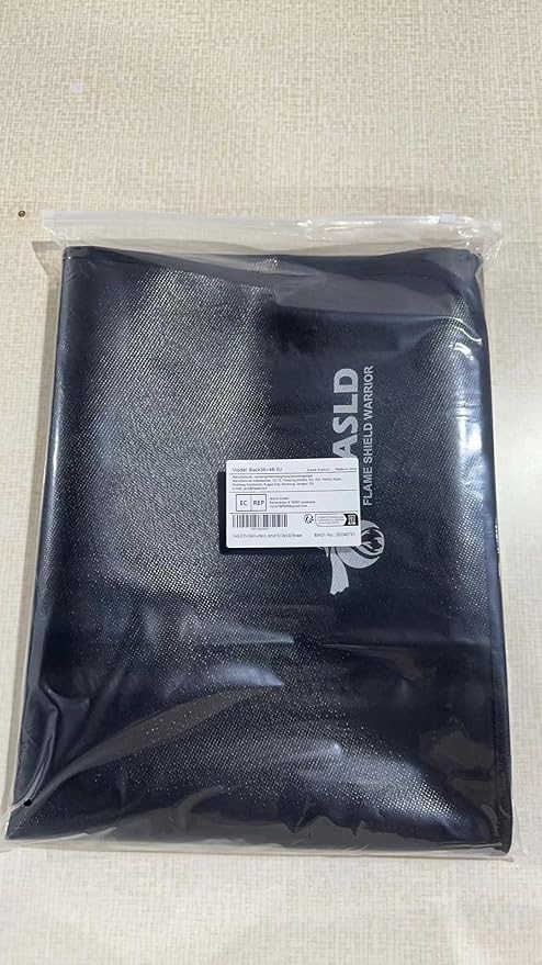 FLASLD 36 x 48 inches Under The Grill Protective Deck and Patio Mat, Fireproof Fireplace Mats to Protect Floor and Deck, Waterproof and Oil-proof Pad Protector for Grass Lawn, Black