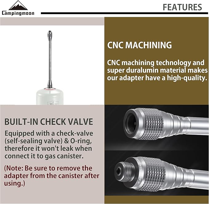 CAMPINGMOON 4.7-inch/9-inch Length Extension Pole Rod for Camping Lantern