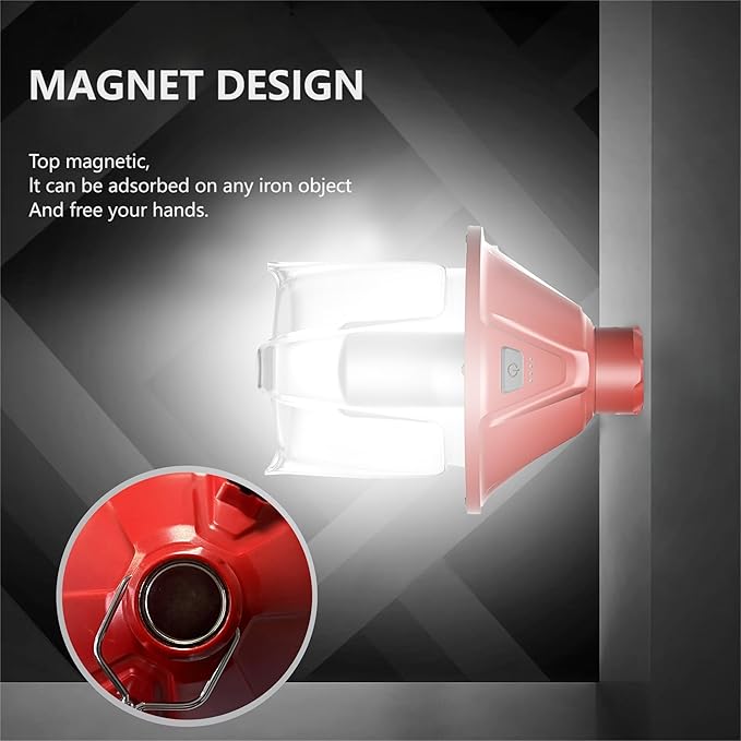 LED Camping Lantern Flashlight Rechargeable, Waterproof Survival Camping Lantern, Portable Tent Light with 5 Light Modes for Hurricane, Hiking, Power Outages (Red)