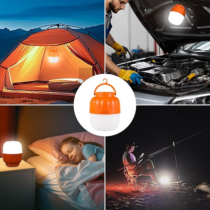 VAVOFO 30W LED Camping Lantern Rechargeable, 100 LEDs with Stepless Dimming, 2500LM, 7200mAh Portable Tent Light with Magnet, IP65 Waterproof for Emergencies ,Power Outages, Camping