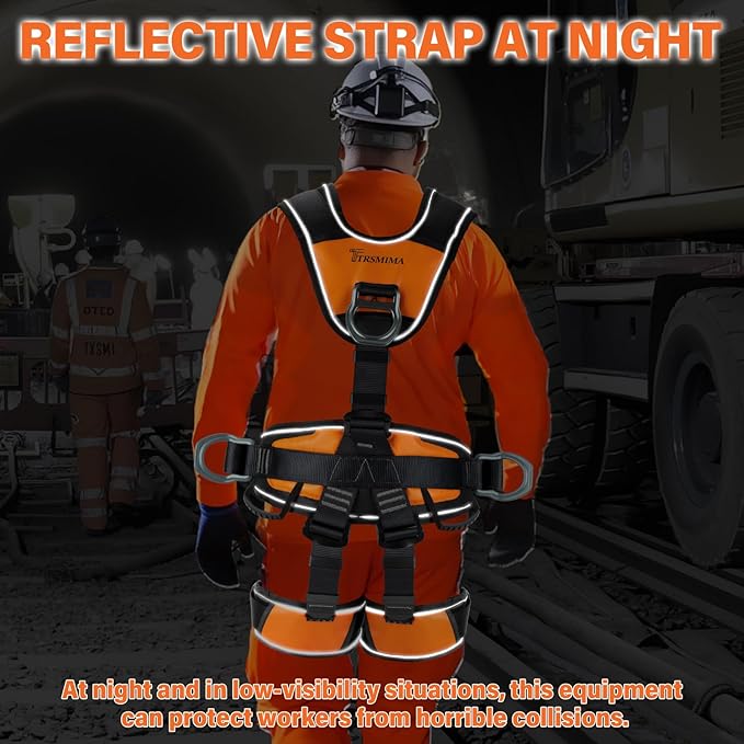 TRSMIMA Safety Harness Fall Protection - Roofing Full Body Climbing Harness Men Tree Work Rock Climbing Chest Ascender Detachable Design