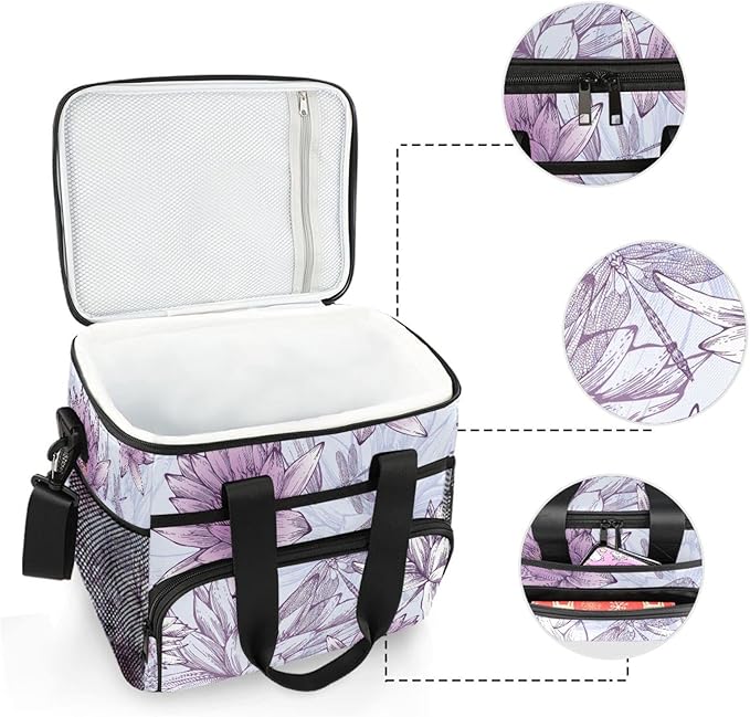 Cooler Bag Insulated Picnic Bag Large Lunch Box Reusable Tote Bag Soft Sided Portable Beach Cooler Grocery Camping