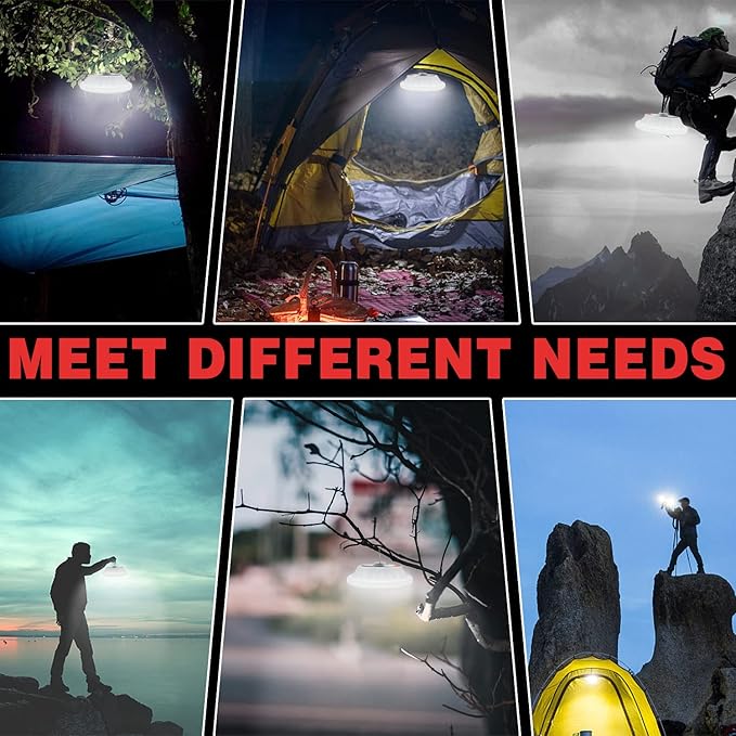 Solar Camping Lantern, BaishenglinMotor LED Solar USB Rechargeable Portable LED Lanterns Flashlights with Remote Control for Indoor Outdoor Home Emergency Power Outage Hurricane Supplies 2-Pack