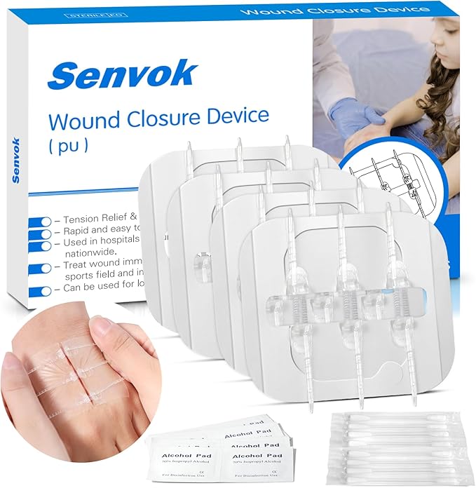 Wound Closure Strips - 4 Pcs Butterfly Bandaids Extra Large Emergency Laceration Closures Kits Bandages for Big Wound Care, Hospital Grade Rapid Skin Closure for Home, Outdoor