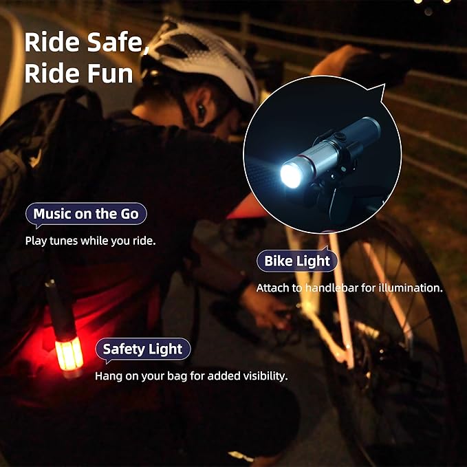 8 in 1 Camping Lantern with Mini Speaker, Built-in Rechargeable 5000mAh Power Bank, LED Music Camping Lights,Portable1000lm Flashlight, SOS, IP54 Waterproof