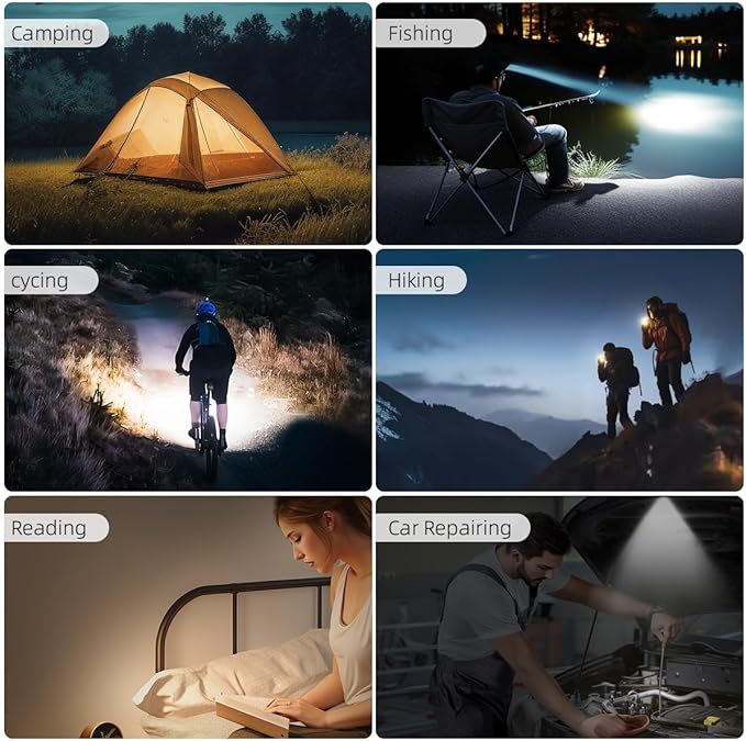 WARSUN Rechargeable LED Camping Lantern Mini Tripod Work Light 6 Modes, 1000 LM High Lumens Portable Magnetic Flashlight,Lightweight Tent Light, for Camping, Repair, Emergency