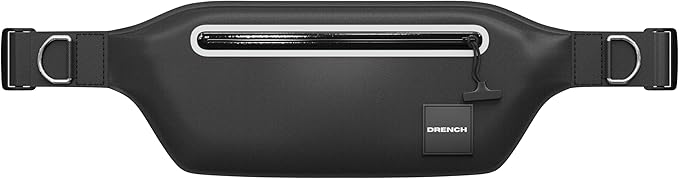 Drench 100% Underwater Waterproof Fanny Pack. Waist Pack. Submersible Waterproof Phone Pouch. Dry Bag for Swimming & Snorkelling. Underwater Phone case. (black with 2 rings)