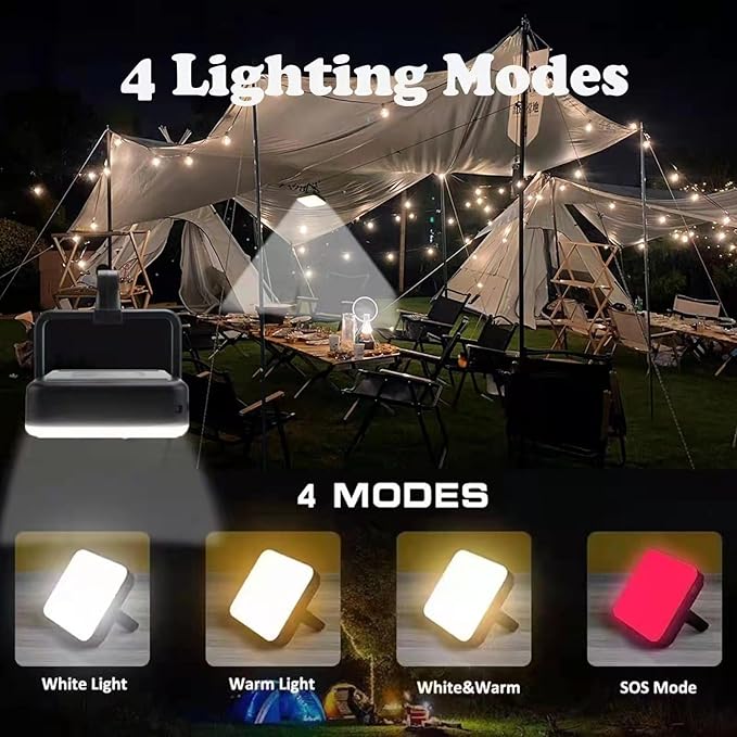 Rechargeable Camping Lantern with 20000mAh Power Bank, Tent Lights for Vendor Booths, Outdoor Portable LED Waterproof Emergency Light, for Power Outages, Hiking, and Survival Gear