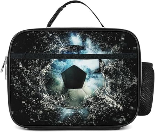 Soccer Lunch Bag Insulated Reusable Lunch Box Kids Girls Boys Cooler Thermal Tote Bag For Men Women School Work Picnic