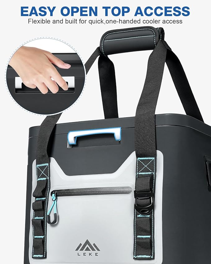 Lekesky Cooler Bag 20 Can, Leakproof Insulated Soft Cooler Backpack, Insulated Bag Portable Ice Chest Box for Beach, Beverage, Travel, Camping, Picnic, Trips, Floating Cooler with Zipper