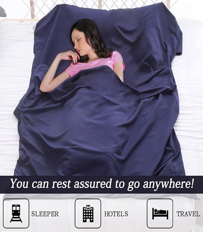 Sleeping Bag Liner Ultralight Travel Sheet Dirt-Proof Travel Camping Sheet Sleeping Sheet Hotel Sheet for Outdoor Travel Hiking Hotels Picnics