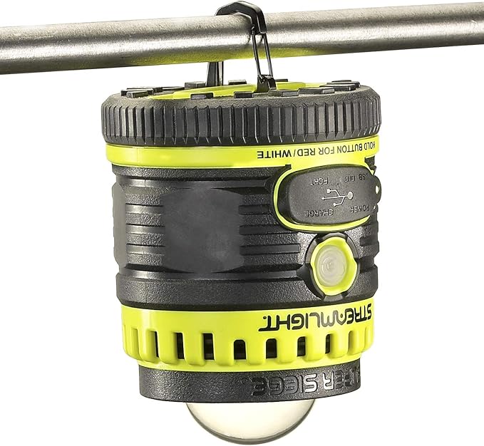 Streamlight 44945 Super Siege 1100-Lumen Rechargeable Outdoor Hand Lantern/Flashlight with 120-Volt AC Charger and Portable USB Charger, Yellow